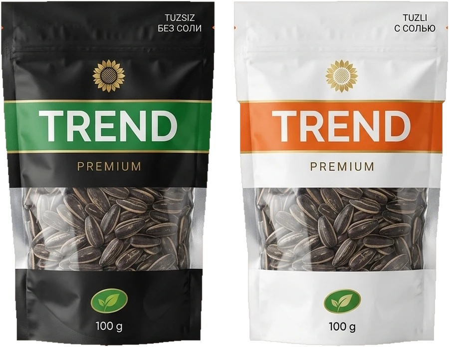 TREND PREMIUM ikki paketi: qora tuzsiz va oq tuzli